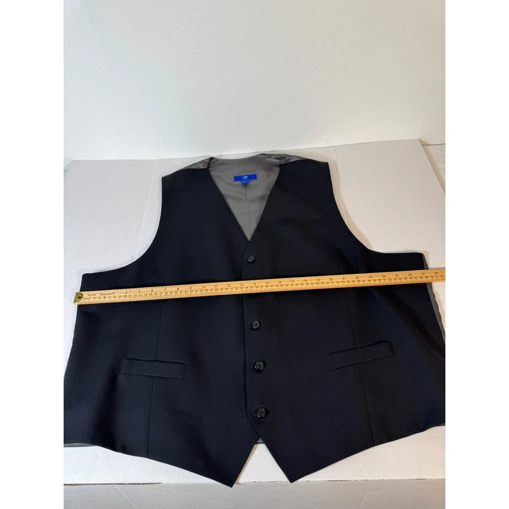 EGARA Men's‎ Black Wool Vest Size 4X Adjustable Back Formal Dress